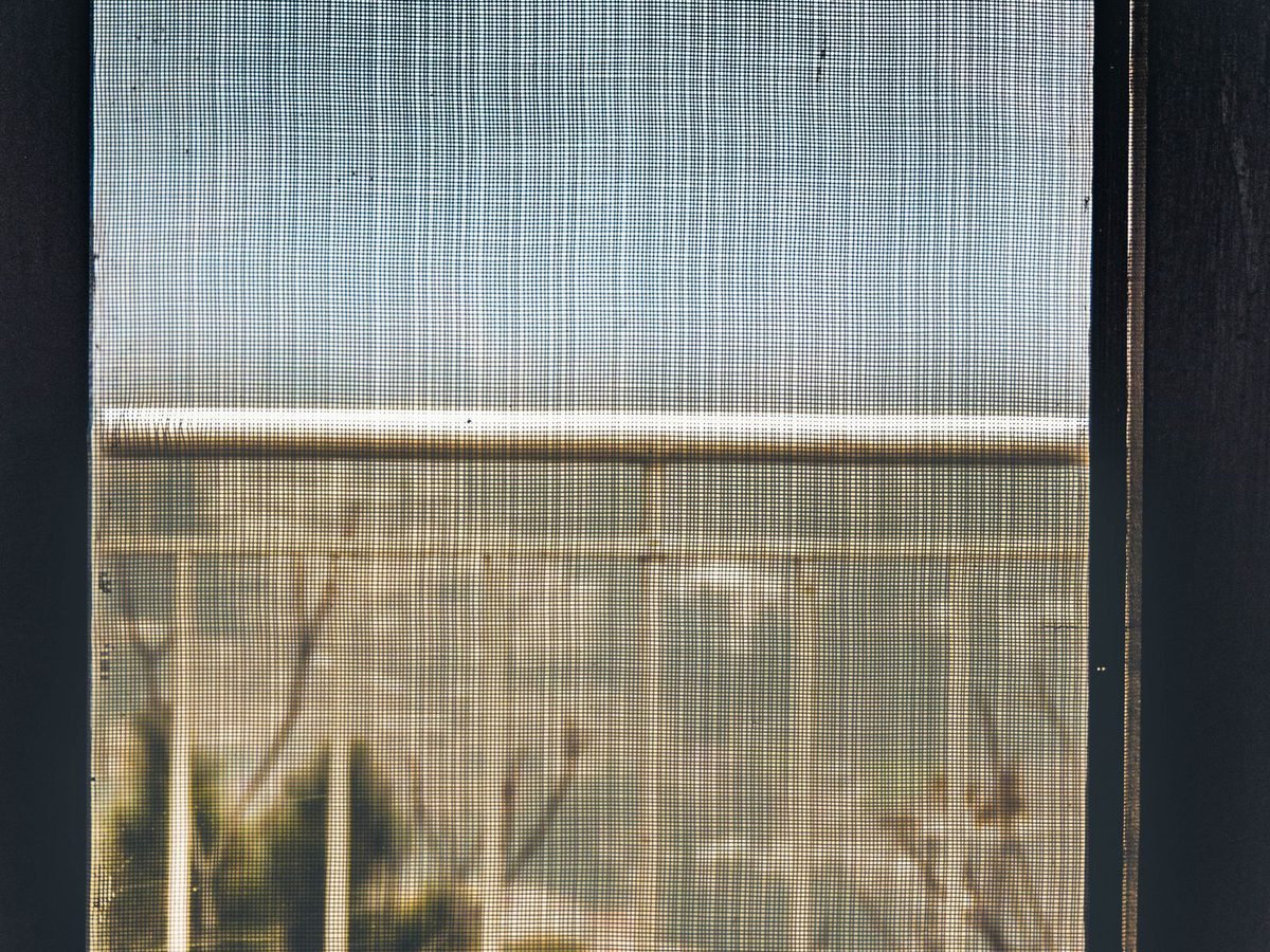 Close-up of a fine insect mesh screen.
